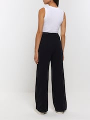 River Island Black Curve Stitched Wide Leg Trousers - Image 4 of 6