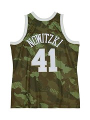 Fanatics NBA Dallas Mavericks Dirk Nowitzki 1998 Ghost Green Camo Swingman Jersey - Image 3 of 4