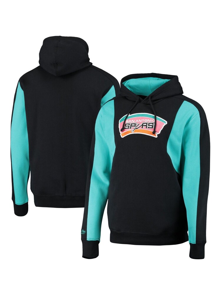 Fanatics NBA San Antonio Spurs Colour Block Black Hoodie 2.0 - Image 1 of 3