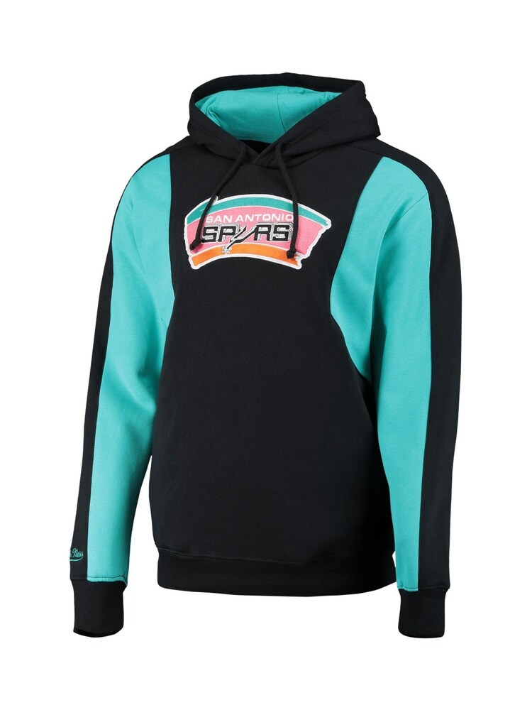 Fanatics NBA San Antonio Spurs Colour Block Black Hoodie 2.0 - Image 2 of 3
