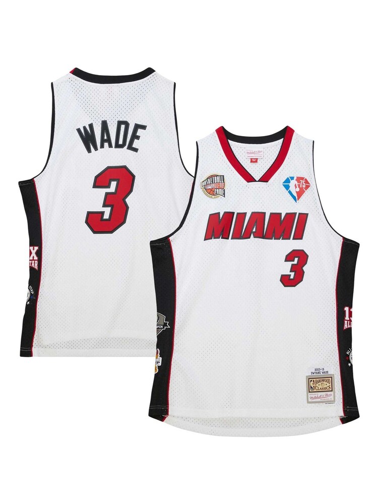Fanatics NBA Miami Heat Dwayne Wade Hall of Fame Swingman White Jersey - Image 1 of 5 Fanatics NBA Miami Heat Dwayne Wade Hall of Fame Swingman White Jersey - Image 1 of 5