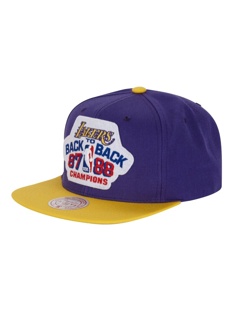 Fanatics Purple NBA Los Angeles Lakers Hardwood Classics Back to Back Snapback Hat Unisex - Image 2 of 5