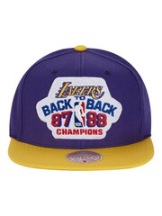 Fanatics Purple NBA Los Angeles Lakers Hardwood Classics Back to Back Snapback Hat Unisex - Image 3 of 5