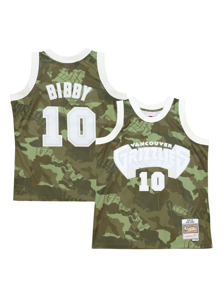 Fanatics Green Vancouver Grizzlies NBA Mike Bibby 1998 Ghost Camo Swingman Vest - Image 1 of 3