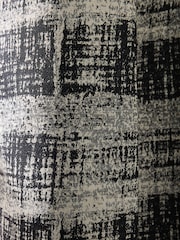 Black/White Abstract Jacquard Eyelet Lined Curtains - Image 5 of 6
