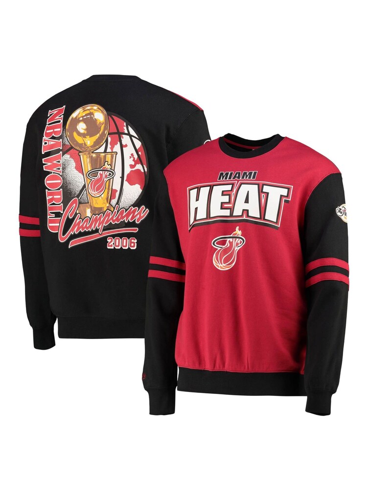 Fanatics Red NBA Miami Heat All-Over Crew 2.0 Sweat Top - Image 1 of 3