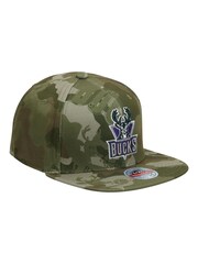 Fanatics NBA Milwaukee Bucks Hardwood Classics Tonal Camo Stretch Fitted Green Cap - Image 1 of 5