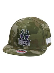 Fanatics NBA Milwaukee Bucks Hardwood Classics Tonal Camo Stretch Fitted Green Cap - Image 2 of 5