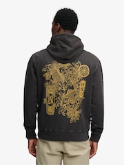 SUPERDRY Black Tokyo Narrative Loose Hoodie - Image 3 of 7