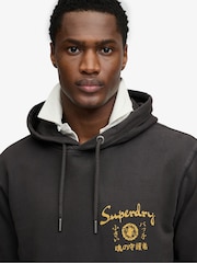 SUPERDRY Black Tokyo Narrative Loose Hoodie - Image 5 of 7