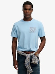 SUPERDRY Blue Outdoors Mountain Relaxed T-Shirt - Image 1 of 7