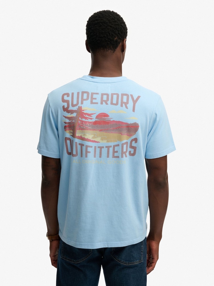 SUPERDRY Blue Outdoors Mountain Relaxed T-Shirt - Image 2 of 7