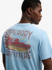 SUPERDRY Blue Outdoors Mountain Relaxed T-Shirt - Image 4 of 7