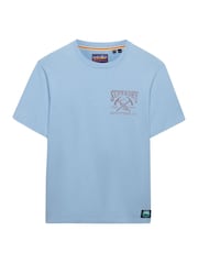 SUPERDRY Blue Outdoors Mountain Relaxed T-Shirt - Image 6 of 7