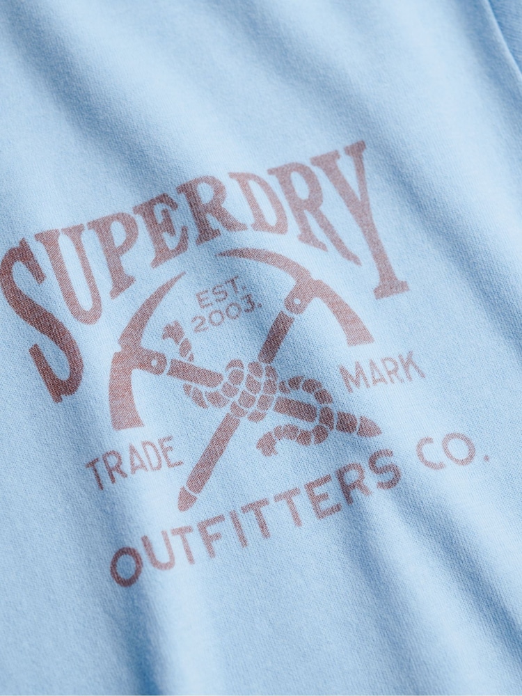 SUPERDRY Blue Outdoors Mountain Relaxed T-Shirt - Image 7 of 7