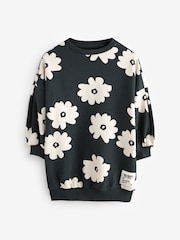 Black/White Flower Jumper Dress (3-16yrs) - Image 5 of 7
