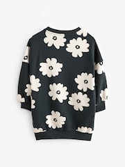 Black/White Flower Jumper Dress (3-16yrs) - Image 6 of 7