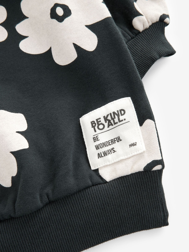 Black/White Flower Jumper Dress (3-16yrs) - Image 7 of 7