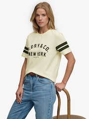 SUPERDRY Cream Country Club Applique T-Shirt - Image 1 of 6