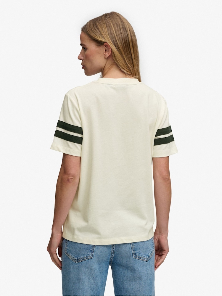 SUPERDRY Cream Country Club Applique T-Shirt - Image 2 of 6