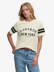 SUPERDRY Cream Country Club Applique T-Shirt - Image 3 of 6