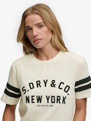 SUPERDRY Cream Country Club Applique T-Shirt - Image 5 of 6