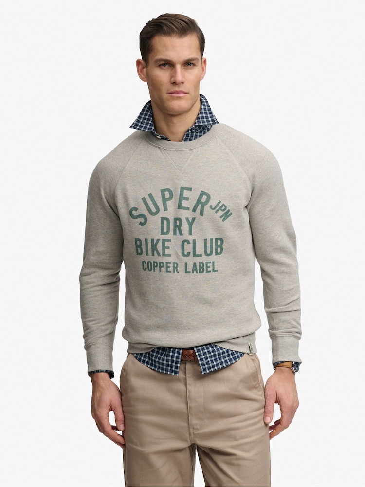 SUPERDRY Grey The Merchant Store - Vintage Print Sweatshirt - Image 5 of 5