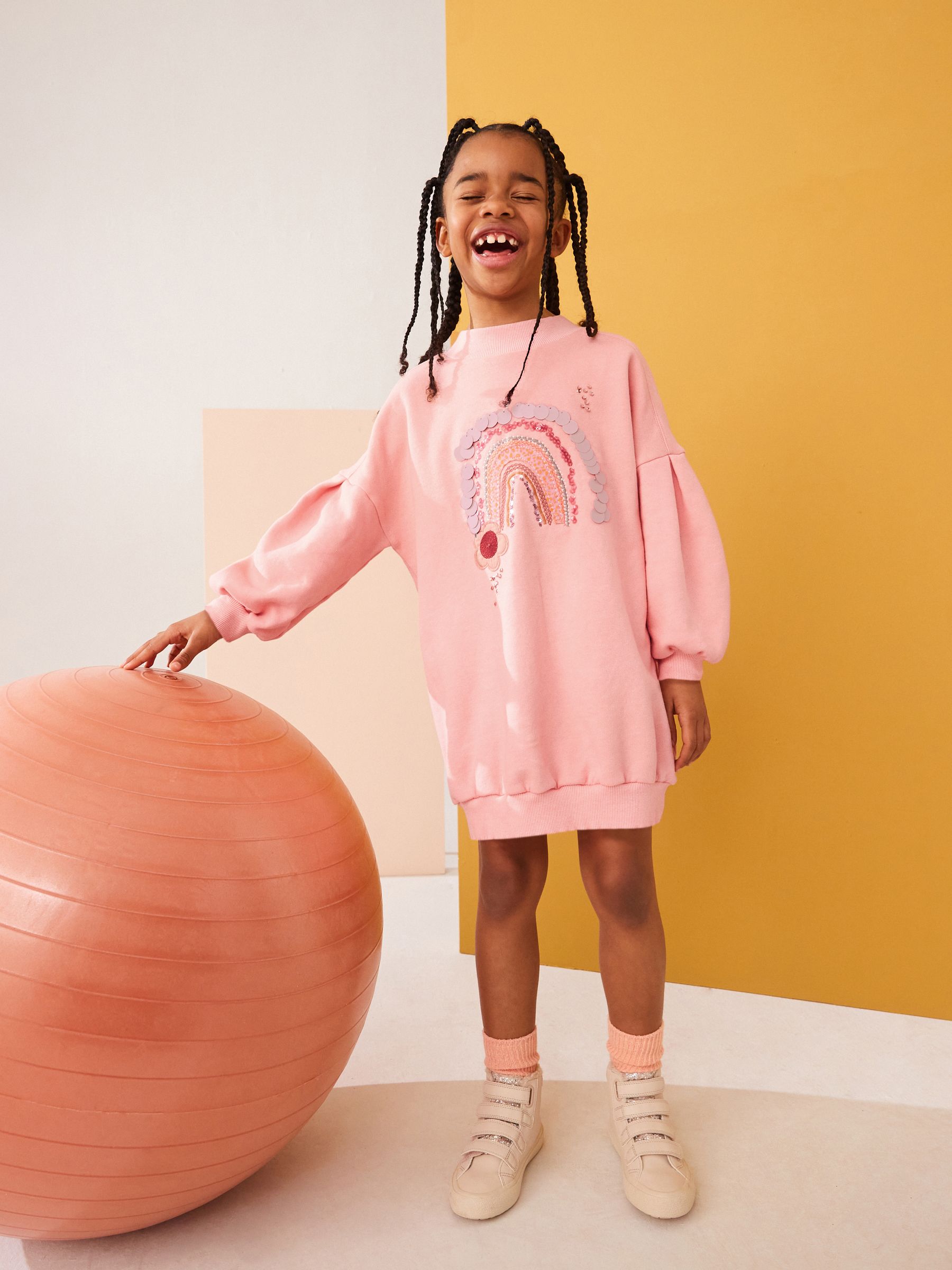 Buy Pink Rainbow Jumper Dress 3 16yrs from Next Oman