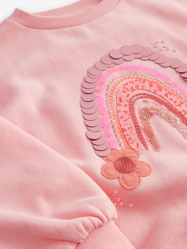 Pink Rainbow Jumper Dress (3-16yrs) - Image 7 of 7