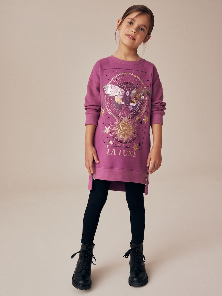 Purple Butterfly Jumper Dress (3-16yrs) - Image 1 of 8