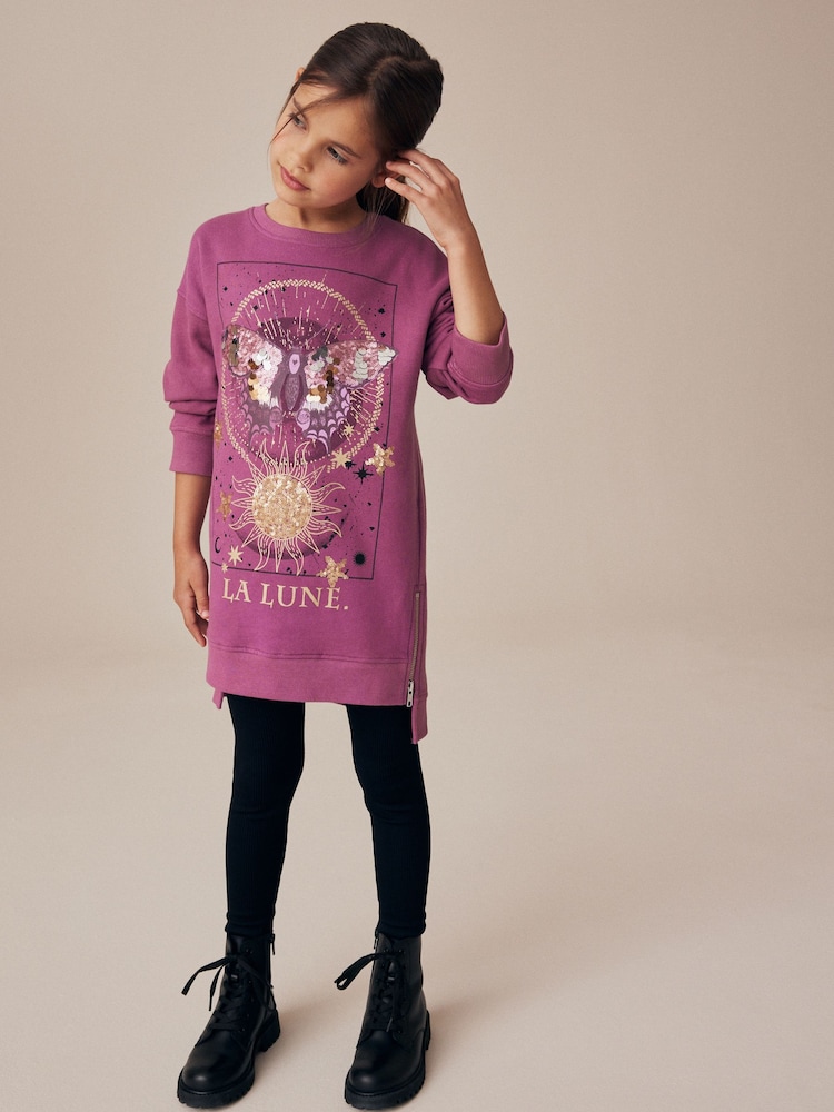 Purple Butterfly Jumper Dress (3-16yrs) - Image 2 of 8