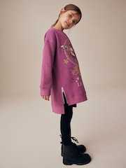 Purple Butterfly Jumper Dress (3-16yrs) - Image 4 of 8