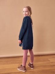 Navy Sequin Star Jumper Dress (3-16yrs) - Image 3 of 8