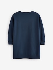 Navy Sequin Star Jumper Dress (3-16yrs) - Image 6 of 8