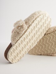 Bath & Body Works Cream Tropical Print Borg Clog Mule Slippers - Image 5 of 8