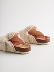 Bath & Body Works Cream Tropical Print Borg Clog Mule Slippers - Image 8 of 8