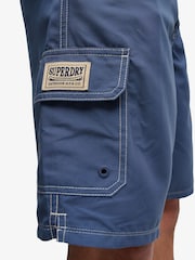 SUPERDRY Blue Cargo 19-Inch Board Shorts - Image 6 of 7