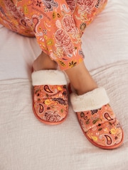 Bath & Body Works Orange Halloween Quilted Mule Slippers - Image 3 of 9