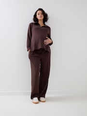 JoJo Maman Bébé Co-ord Premium Jersey Maternity Wide Leg Trousers - صورة 3 من 7