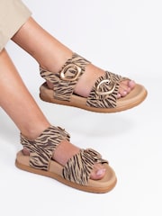 Jones Bootmaker Animal Juneau Buckled Sandals - Image 1 of 6