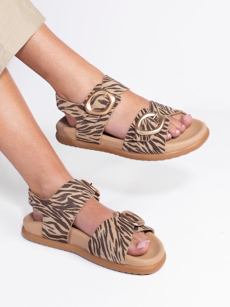 Jones Bootmaker Animal Juneau Buckled Sandals - Image 1 of 6