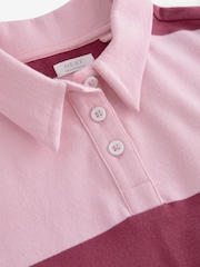 Berry Red/Pink Stripe 100% Cotton Rugby Dress (3-16yrs) - Image 6 of 6