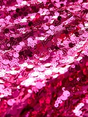 Pink Puff Sleeve Sequin Party Dress (3-14yrs) - Image 8 of 8