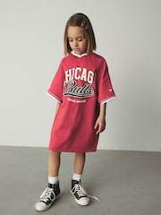 Red Chicago Bulls 100% Cotton NBA Jersey Dress (3-16yrs) - Image 1 of 8