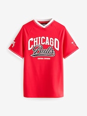 Red Chicago Bulls 100% Cotton NBA Jersey Dress (3-16yrs) - Image 6 of 8