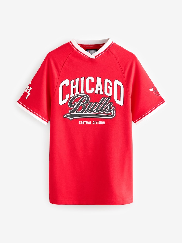 Red Chicago Bulls - Sukienka dżersejowa z motywem NBA, w 100% z bawełny (3–16 lat) - Image 6 of 8