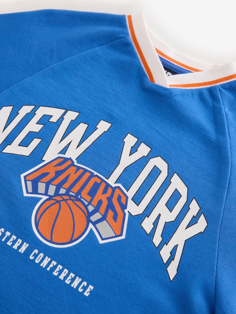 Blue New York Knicks 100% Cotton NBA Jersey Dress (3-16yrs) - Image 5 of 5