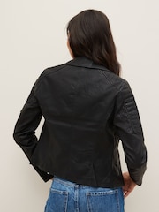 NOISY MAY 100% Cotton Leather Look Biker Jacket - Image 2 of 6
