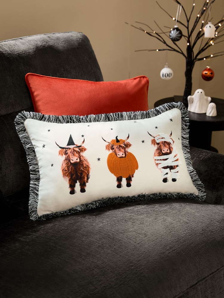 Natural 100% Cotton Halloween Hamish Rectangular Cushion - Image 2 of 7 Natural 100% Cotton Halloween Hamish Rectangular Cushion - Image 2 of 7
