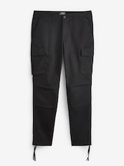 JACK & JONES Black Ace Tucker Straight Cargo Trousers - Image 4 of 4